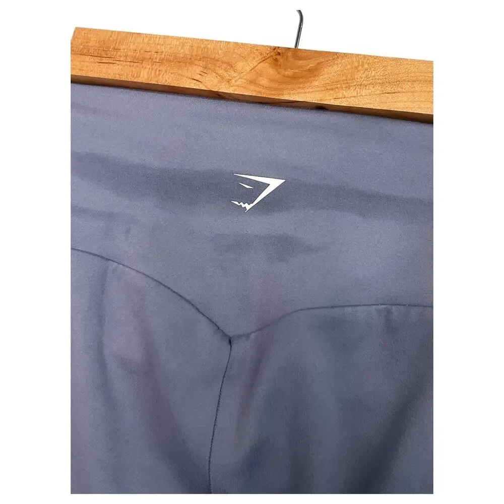 Gymshark Leggings Womens Small Blue Gray Cropped Capri Yoga Workout Gym Stretch